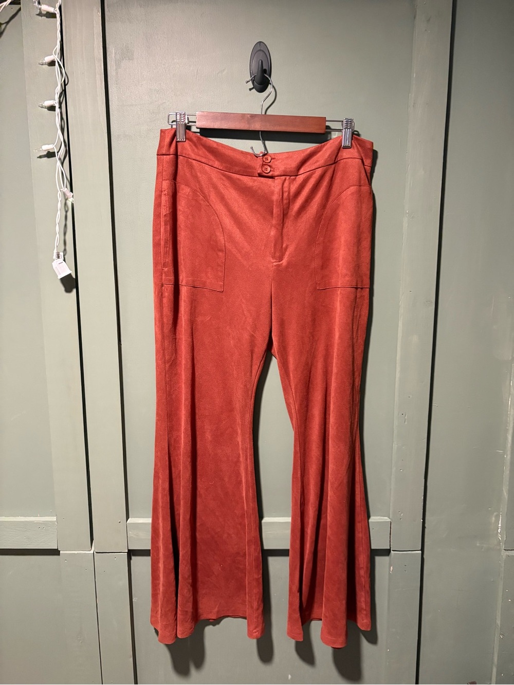 Women's Wide-Leg Rust Red Pants
